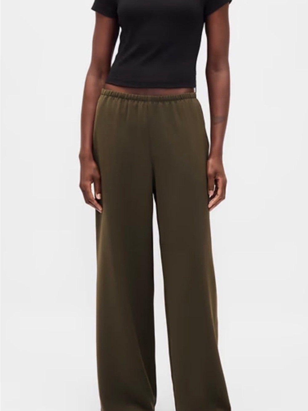 Gap Olive Wide-Leg Pull-On Pants